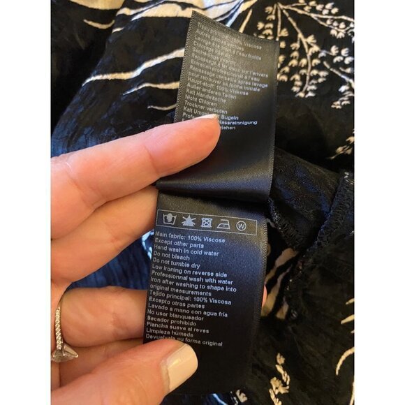 Ba & sh Eugenie Floral Tie Neck Long Sleeve Babydoll Dress size 1 - Picture 10 of 10